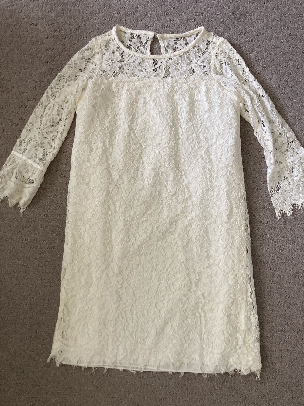 David's Bridal flower girl lace sheath dress, Sz 10. - Picture 3 of 10